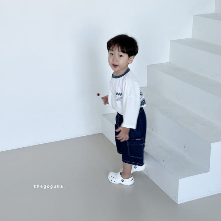 Thegoguma - Korean Children Fashion - #magicofchildhood - Gunbbang Denim Cropped Shorts - 3
