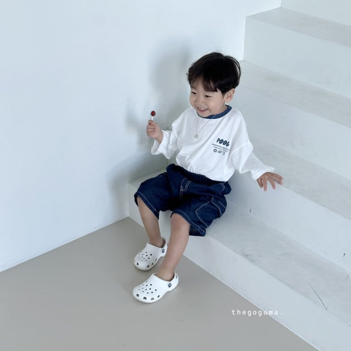 Thegoguma - Korean Children Fashion - #magicofchildhood - Gunbbang Denim Cropped Shorts - 4