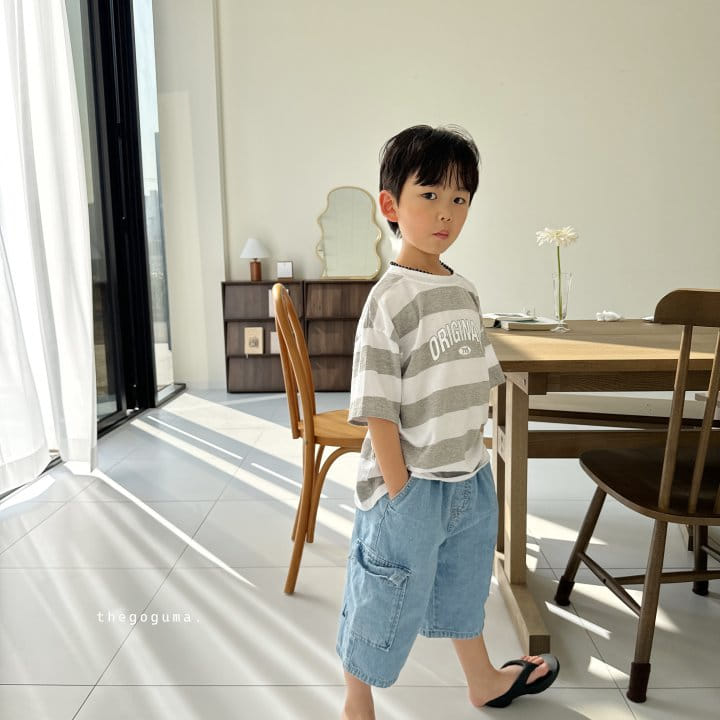 Thegoguma - Korean Children Fashion - #toddlerclothing - Gunbbang Denim Cropped Shorts - 7