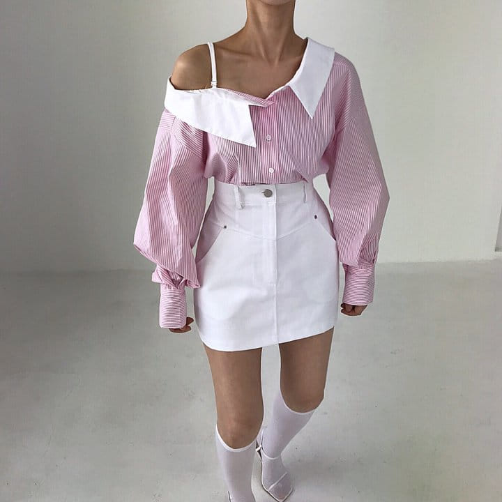 Twomoon - Korean Women Fashion - #momslook - Venezia Shoulder Shirt - 6