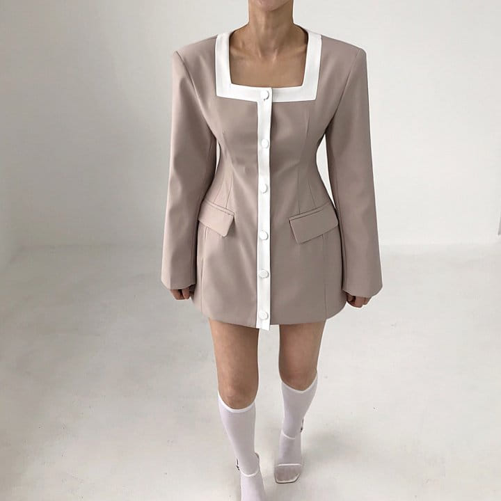 Twomoon - Korean Women Fashion - #womensfashion - Canny Square Jacket One-Piece - 4