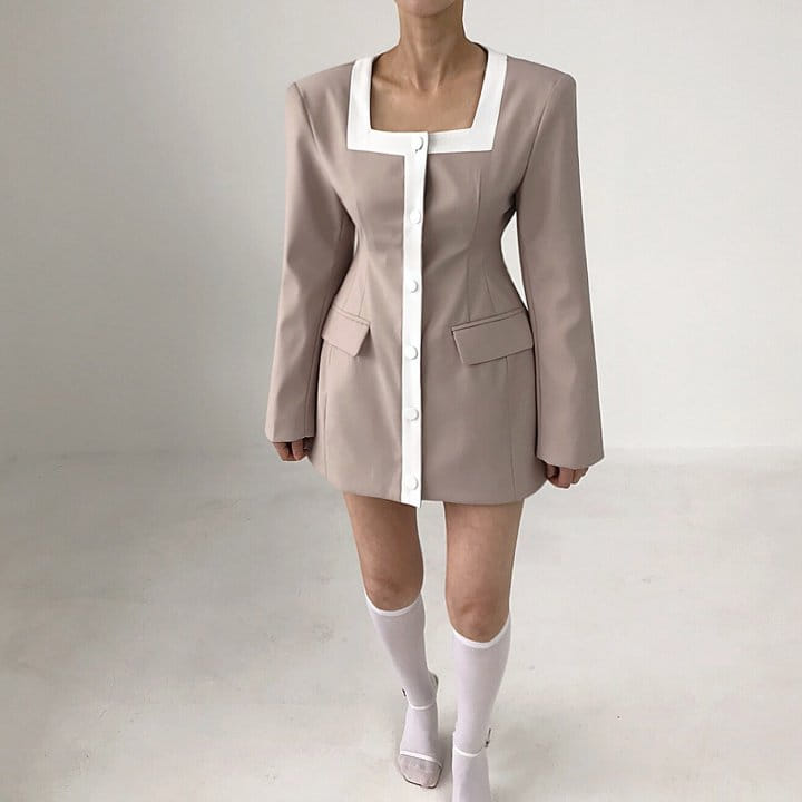 Twomoon - Korean Women Fashion - #womensfashion - Canny Square Jacket One-Piece
