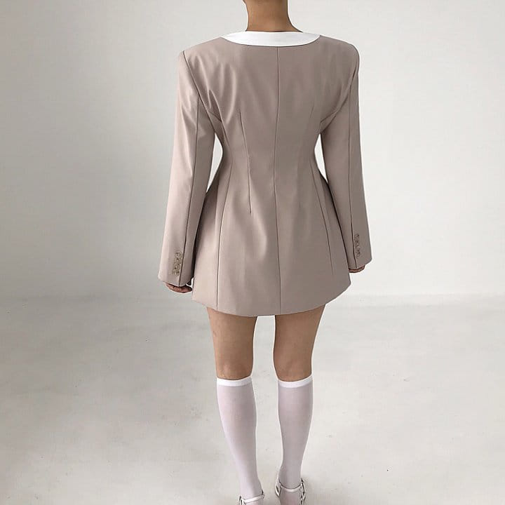 Twomoon - Korean Women Fashion - #womensfashion - Canny Square Jacket One-Piece - 5