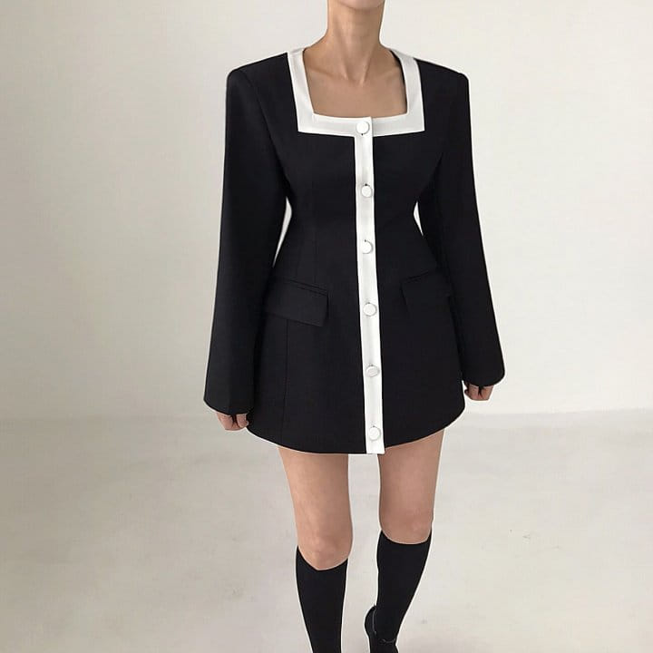 Twomoon - Korean Women Fashion - #womensfashion - Canny Square Jacket One-Piece - 7