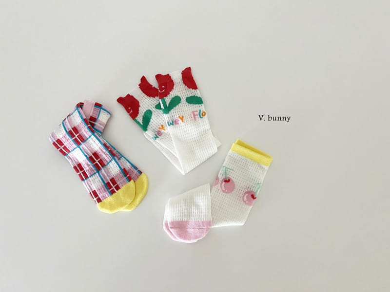 V Bunny - Korean Children Fashion - #Kfashion4kids - Ploy Socks Set - 3