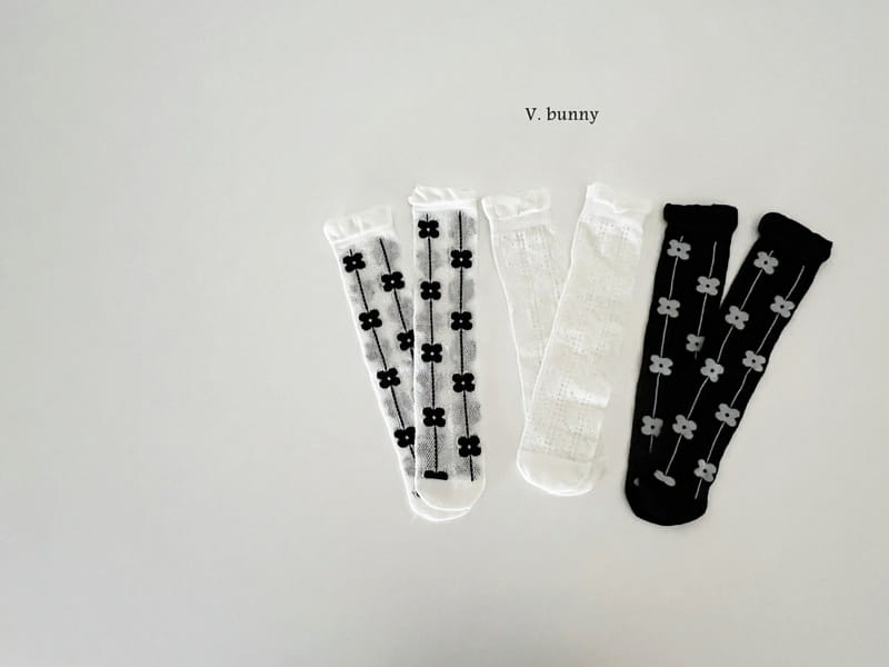 V Bunny - Korean Children Fashion - #Kfashion4kids - Flower Line Socks Set - 9