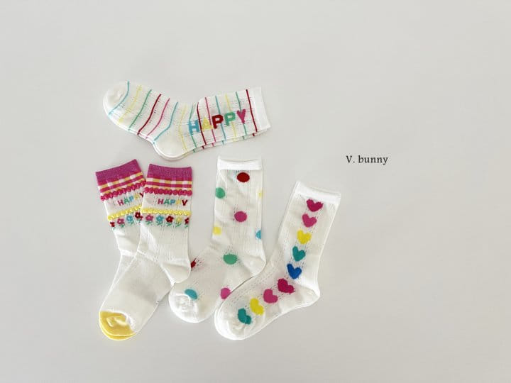 V Bunny - Korean Children Fashion - #Kfashion4kids - Happy Dot Socks Set - 8