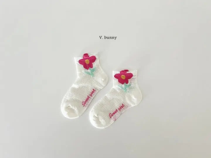 V Bunny - Korean Children Fashion - #Kfashion4kids - Star Flower Socks Set - 6