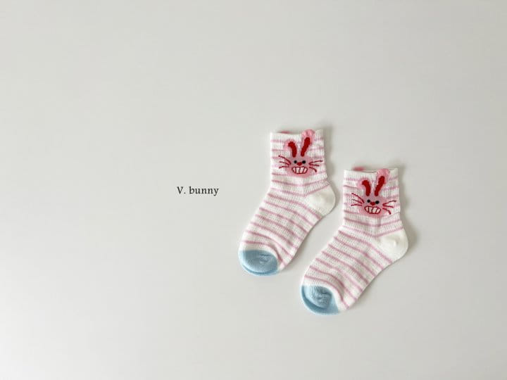 V Bunny - Korean Children Fashion - #Kfashion4kids - Red Rabbit Socks Set - 3