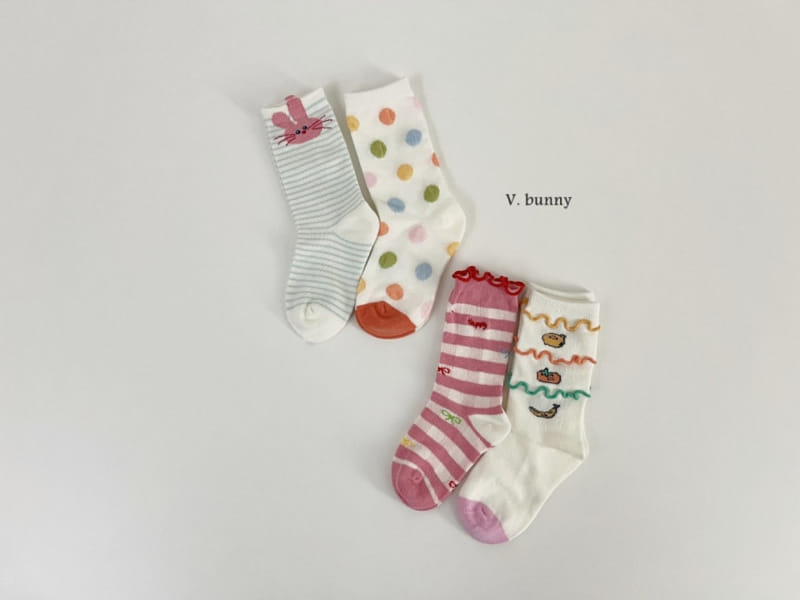 V Bunny - Korean Children Fashion - #childofig - Banana Socks Set - 3