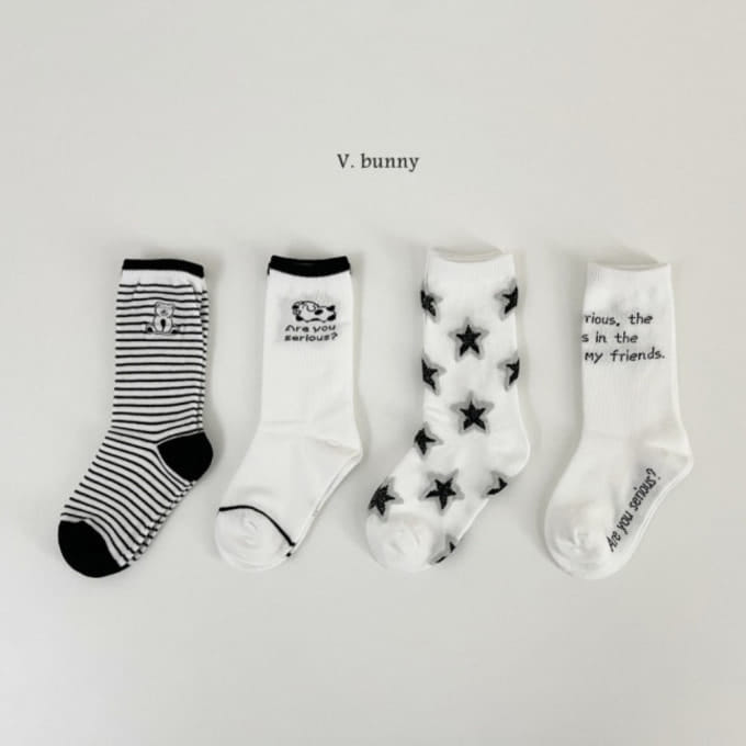 V Bunny - Korean Children Fashion - #childofig - Star Star Socks Set