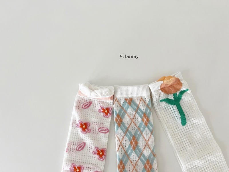 V Bunny - Korean Children Fashion - #childofig - One Flower Socks Set - 10