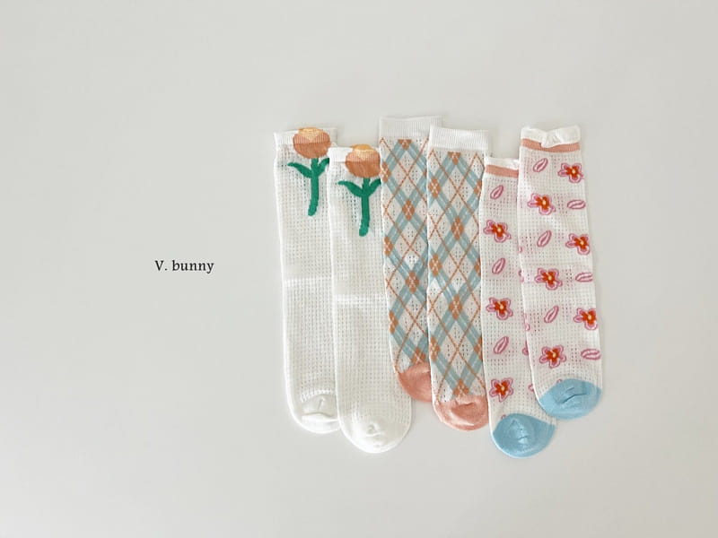 V Bunny - Korean Children Fashion - #childofig - One Flower Socks Set - 11