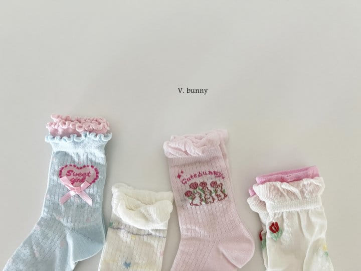 V Bunny - Korean Children Fashion - #childofig - Cute Bunny Socks Set - 2