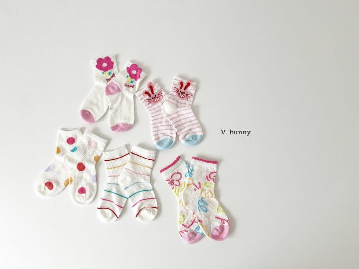 V Bunny - Korean Children Fashion - #childofig - Red Rabbit Socks Set - 11