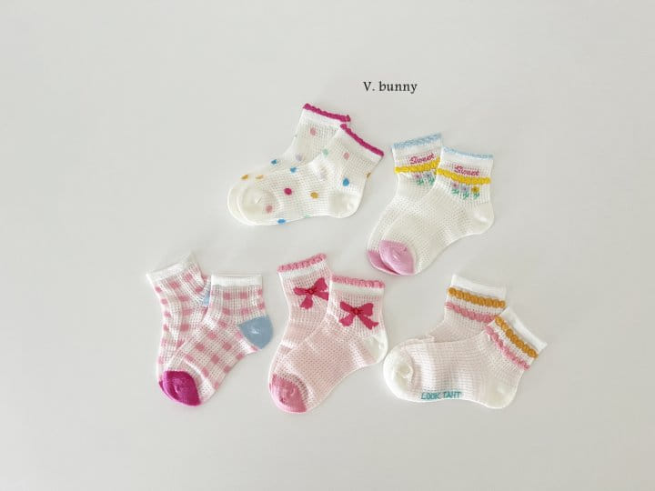 V Bunny - Korean Children Fashion - #childofig - Sweet Socks Set - 10