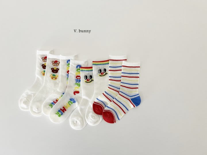 V Bunny - Korean Children Fashion - #childrensboutique - Three Bear Socks Set - 11
