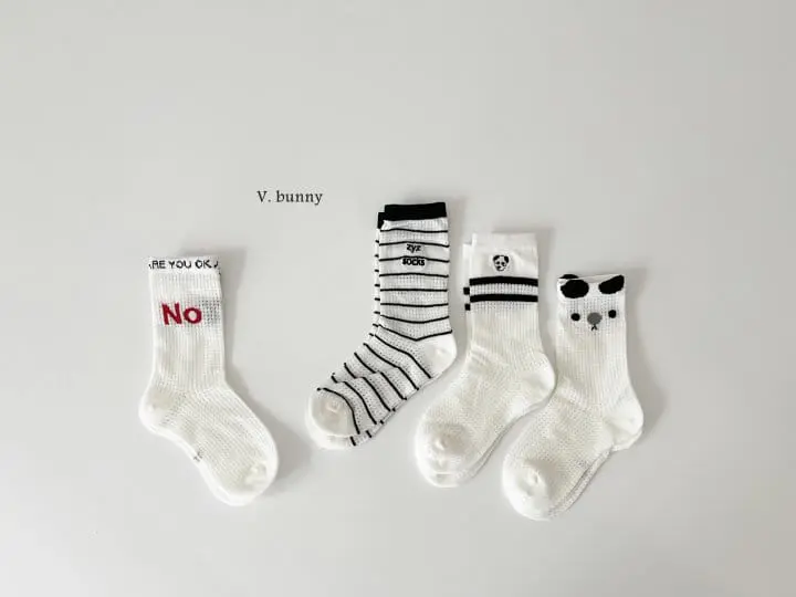 V Bunny - Korean Children Fashion - #childrensboutique - Yes No Socks Set - 10