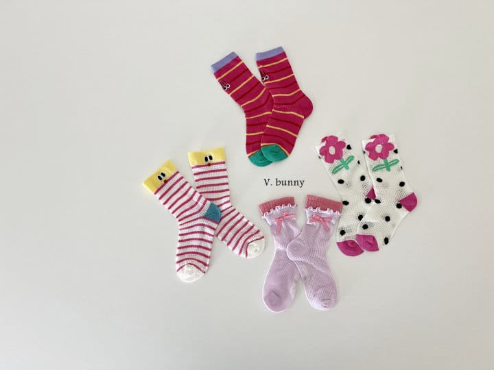 V Bunny - Korean Children Fashion - #childrensboutique - Round Eyes Socks Set - 8