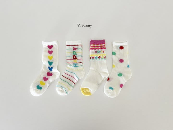 V Bunny - Korean Children Fashion - #childrensboutique - Happy Dot Socks Set