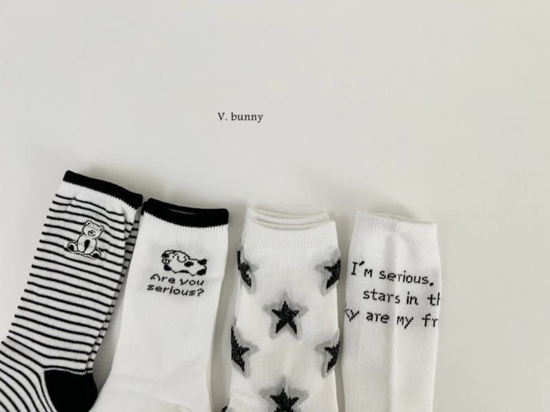 V Bunny - Korean Children Fashion - #childrensboutique - Star Star Socks Set - 4