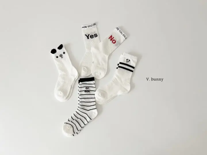 V Bunny - Korean Children Fashion - #designkidswear - Yes No Socks Set - 11