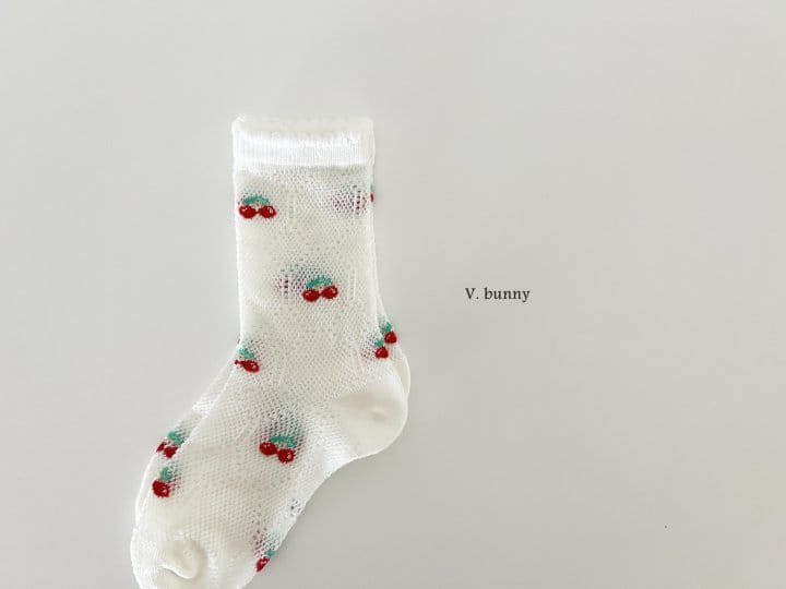 V Bunny - Korean Children Fashion - #designkidswear - Cherry Socks Set - 6