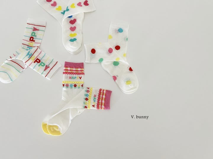 V Bunny - Korean Children Fashion - #designkidswear - Happy Dot Socks Set - 2