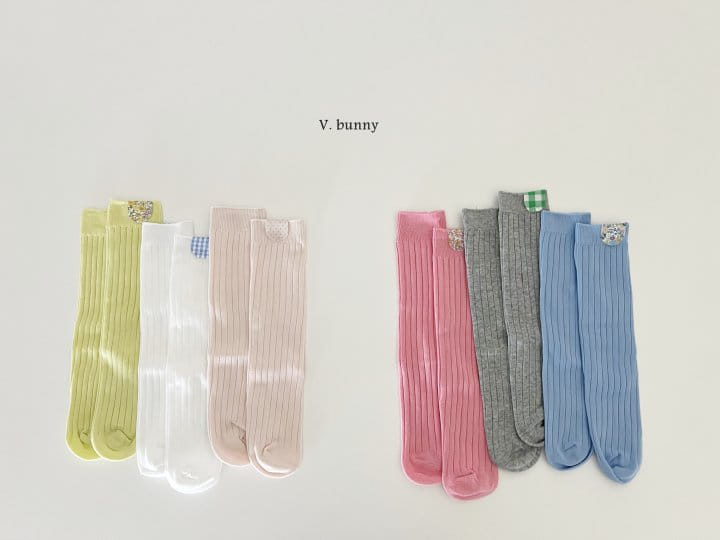 V Bunny - Korean Children Fashion - #designkidswear - Patch Socsk Set - 10