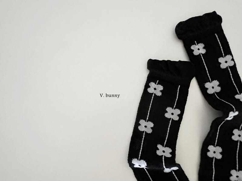 V Bunny - Korean Children Fashion - #designkidswear - Flower Line Socks Set - 4