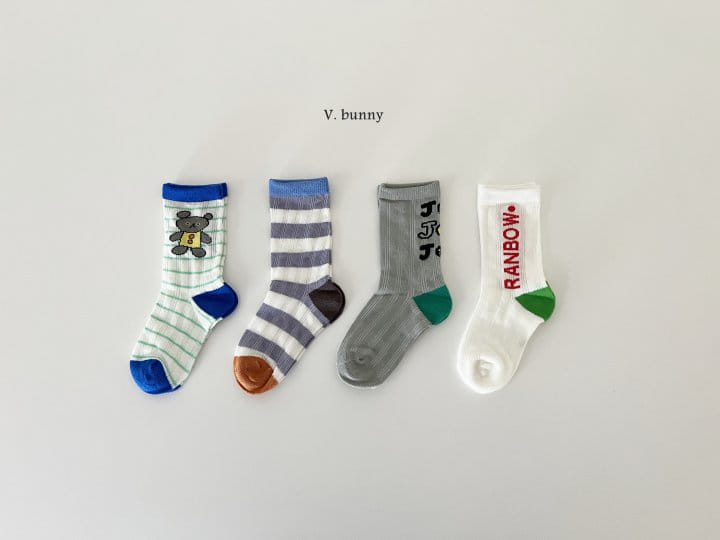 V Bunny - Korean Children Fashion - #discoveringself - Rainbow Socks Set