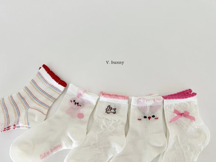 V Bunny - Korean Children Fashion - #discoveringself - Simple Socks Set - 2