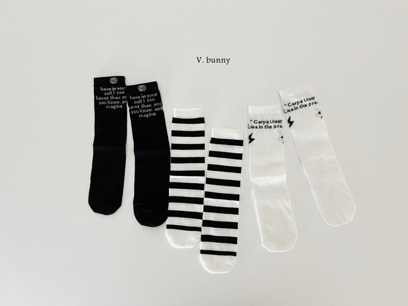 V Bunny - Korean Children Fashion - #fashionkids - Thunderbolt Socks Set - 11