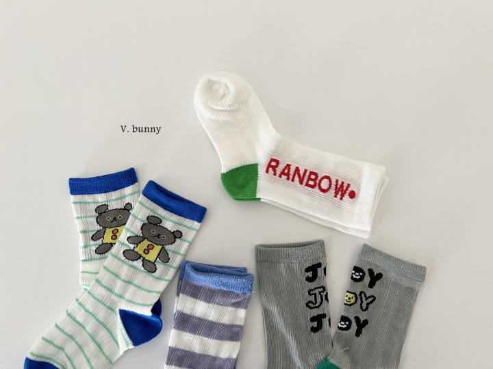 V Bunny - Korean Children Fashion - #fashionkids - Rainbow Socks Set - 2