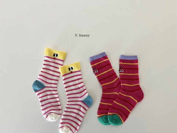 V Bunny - Korean Children Fashion - #fashionkids - Round Eyes Socks Set - 11