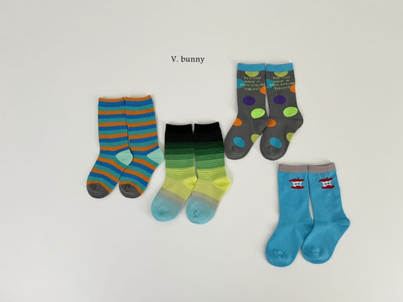 V Bunny - Korean Children Fashion - #kidsshorts - Apple Socks Set - 8