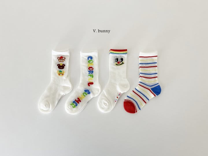 V Bunny - Korean Children Fashion - #kidsshorts - Three Bear Socks Set