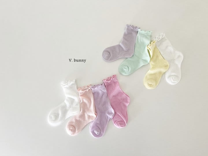 V Bunny - Korean Children Fashion - #kidsshorts - Macarron Socks Set - 11