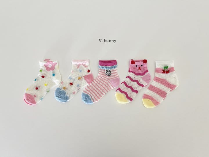 V Bunny - Korean Children Fashion - #kidsshorts - Ribbon Star Socks Set