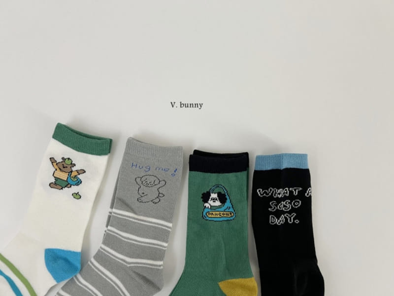 V Bunny - Korean Children Fashion - #kidsshorts - Hug Me Socks Set - 4