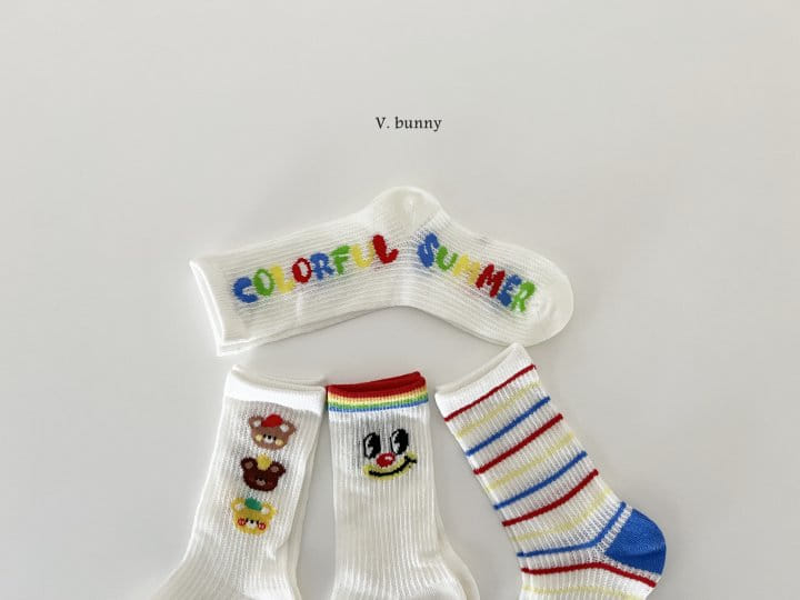 V Bunny - Korean Children Fashion - #kidsstore - Three Bear Socks Set - 2