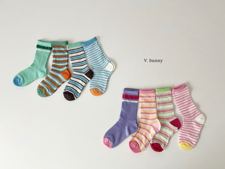 V Bunny - Korean Children Fashion - #kidsstore - Sadan Socks Set - 11