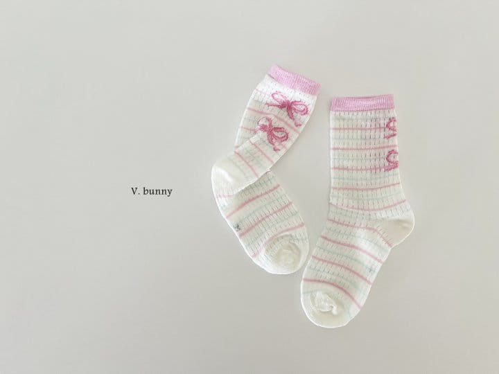 V Bunny - Korean Children Fashion - #kidsstore - Two Ribbon Socks Set - 7