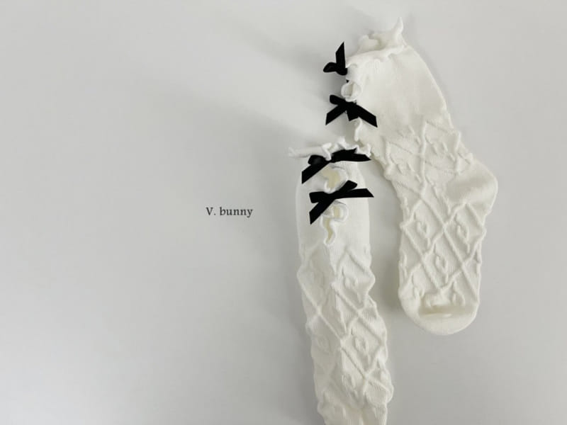 V Bunny - Korean Children Fashion - #kidzfashiontrend - Terry Ribbon Socks Set - 5