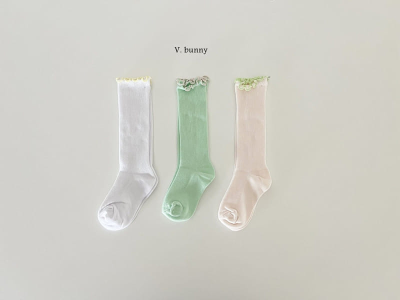 V Bunny - Korean Children Fashion - #kidzfashiontrend - Frill Long Socks Set