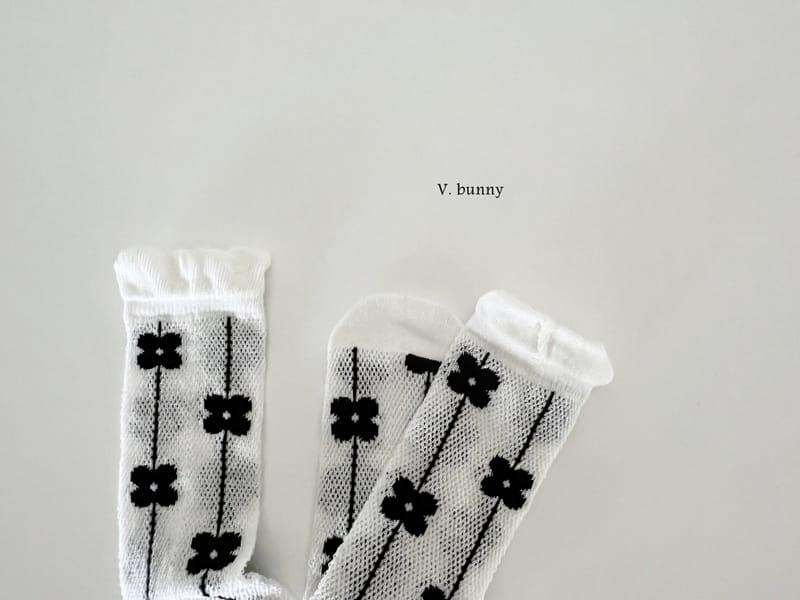 V Bunny - Korean Children Fashion - #kidzfashiontrend - Flower Line Socks Set - 8