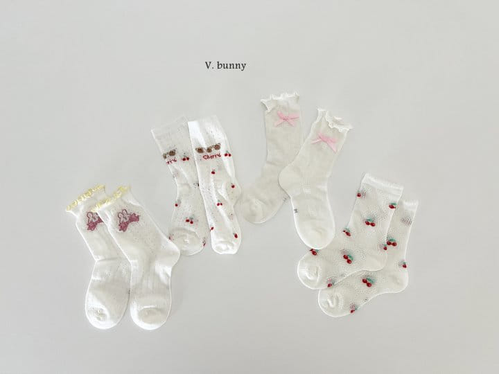 V Bunny - Korean Children Fashion - #kidzfashiontrend - Cherry Socks Set - 11