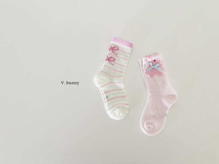 V Bunny - Korean Children Fashion - #kidzfashiontrend - Two Ribbon Socks Set - 8