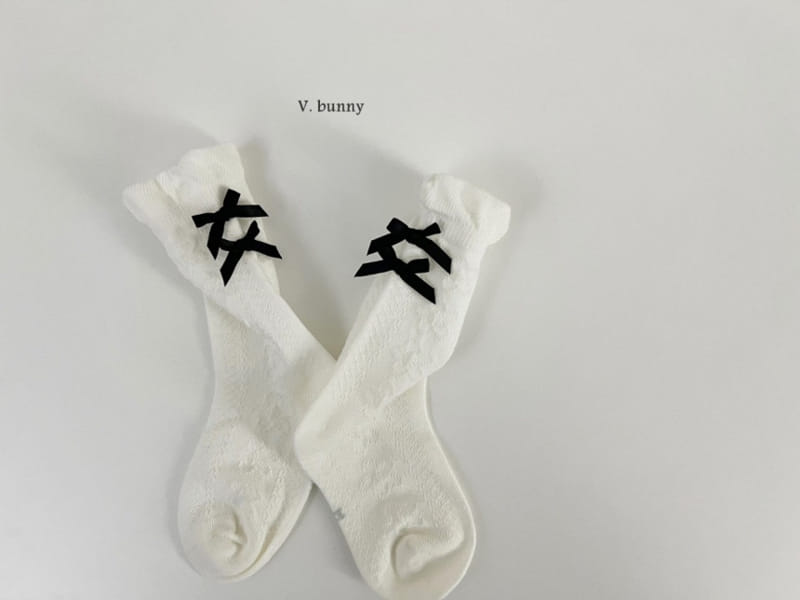 V Bunny - Korean Children Fashion - #littlefashionista - Terry Ribbon Socks Set - 7