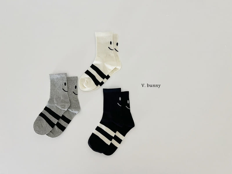 V Bunny - Korean Children Fashion - #littlefashionista - ST Smile Socks Set - 11